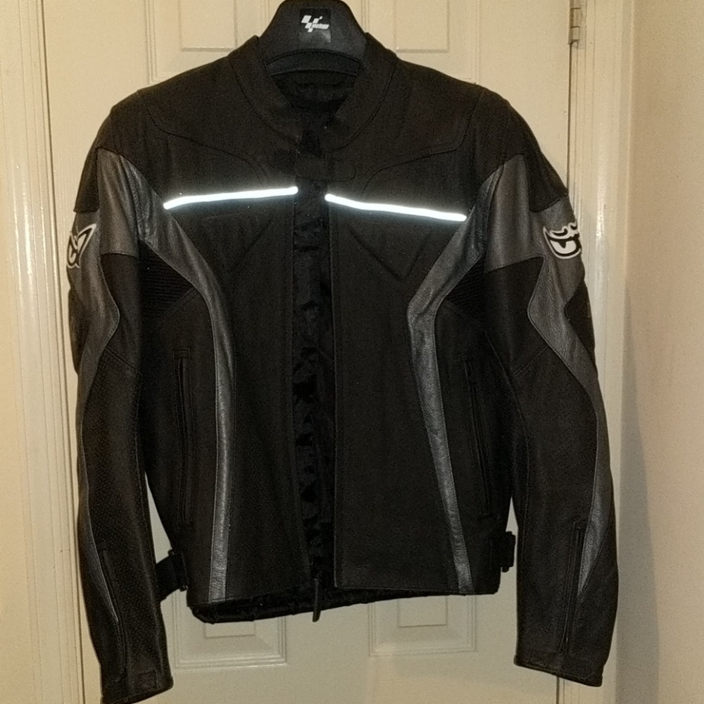 Leather motorcycle jacket